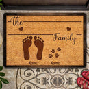 Pawzity Personalized Doormat, Gifts For Pet Lovers, Our Family Footmark & Pawprints Front Door Mat