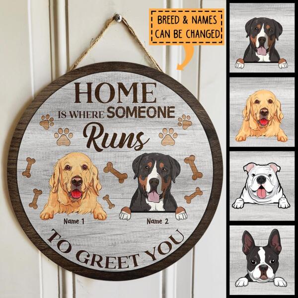 Pawzity Welcome Door Signs, Gifts For Dog Lovers, Home Is Where Someone Runs To Greet You , Dog Mom Gifts