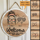 Pawzity Round Welcome Signs, Gifts For Cat Moms, Hope You Like Cat Hair, Personalized Housewarming Gifts , Cat Mom Gifts