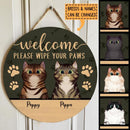 Pawzity Welcome Door Signs, Gifts For Cat Lovers, Please Wipe Your Paws, Personalized Housewarming Gifts , Cat Mom Gifts