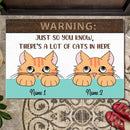 Pawzity Custom Mat, Gifts For Cat Lovers,  Warning Just So You Know There's A Lot Of Cats In Here
