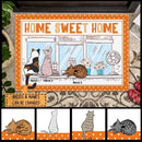 Pawzity Personalized Doormat, Gifts For Cat Lovers, Home Sweet Home Polka Dots Front Door Mat