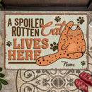 Pawzity Personalized Doormat, Gifts For Cat Lovers, Spoiled Rotten Cats Live Here Retro Style Front Door Mat
