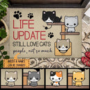 Pawzity Custom Doormat, Gifts For Cat Lovers, Life Update Still Love Cats Front Door Mat