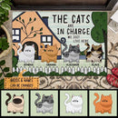 Pawzity Personalized Doormat, Gifts For Cat Lovers, The Cats Are In Charge Front Door Mat