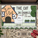 Pawzity Personalized Doormat, Gifts For Cat Lovers, The Cats Are In Charge Front Door Mat
