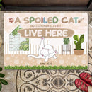 Pawzity Custom Mat, Gifts For Cat Lovers, Spoiled Cats And Their Human Servants Live Here Front Door Mat