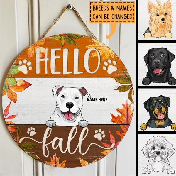 Pawzity Fall Welcome Signs, Gifts For Dog Lovers, Hello Fall Custom Wo