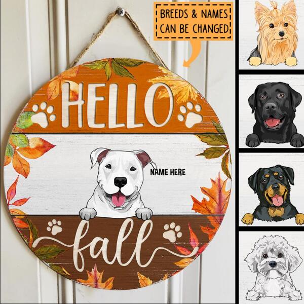 Pawzity Fall Welcome Signs, Gifts For Dog Lovers, Hello Fall Custom Wooden Signs , Dog Mom Gifts