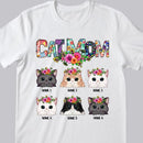 Cat Mom - Cat Wearing Floral Head Wreath - Personalized Cat T-shirt