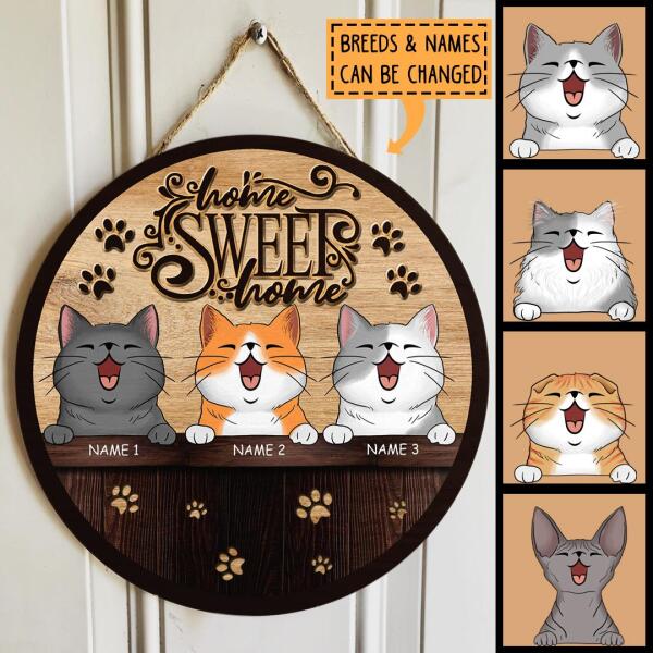 Pawzity Home Sweet Home Sign, Gifts For Cat Lovers, Welcome Signs For Front Door , Cat Mom Gifts