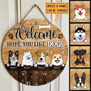 Pawzity Welcome Door Signs, Gifts For Dog Lovers, Hope You Like Dogs , Dog Mom Gifts