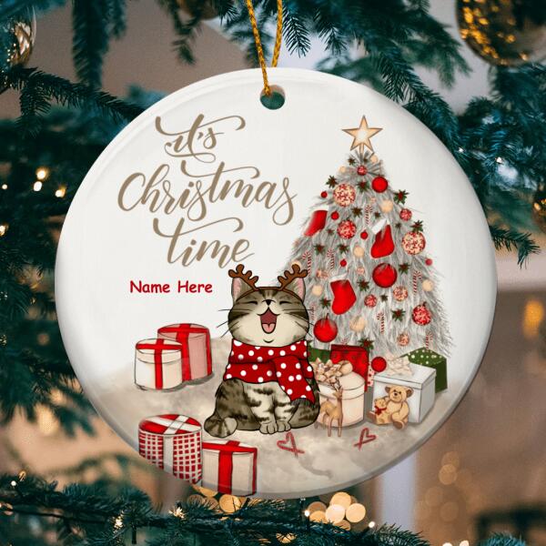 It's Christmas Time - Cats Front Christmas Tree - Personalized Cat Ornament