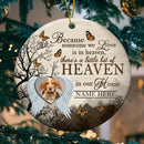 Someone We Love's In Heaven Custom Photo Circle Ceramic Ornament - Personalized Dog Lovers Decorative Christmas Ornament