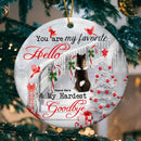 You Are My Hardest Goodbye Circle Ceramic Ornament - Personalized Angel Dog Lovers Decorative Christmas Ornament