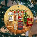 You Are The Holly To My Jolly Cozy Home Circle Ceramic Ornament - Personalized Cat Lovers Decorative Christmas Ornament