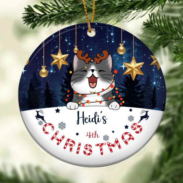 Christmas - Starry Night - Personalized Cat Christmas Ornament