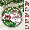 I've Been A Very Good Cat White Background Ball Shaped Wooden Ornament - Personalized Cat Decorative Christmas Ornament