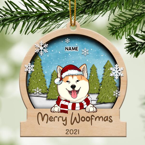 Merry Woofmas, Personalized Christmas Dog Breeds Ornament, Christmas Bauble, Cute Xmas Gifts For Dog Lovers