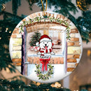 Christmas Ornament, Personalized Dog Breeds Bauble, Circle Ceramic Ornament, Xmas Gifts For Dog Lovers