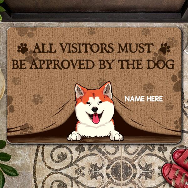 Pawzity Personalized Doormat, Gifts For Dog Lovers, All Visitors Must Be Approved By The Dogs Outdoor Door Mat