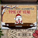 Christmas Personalized Doormat, Gifts For Dog Lovers, It's The Most Wonderful Time Of Year Outdoor Door Mat