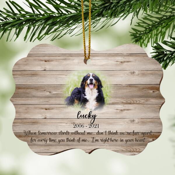 Custom Dog Memorial, Passing Gift Pet Loss Frame Portrait Photo, Personalized Dog Lovers Decorative Christmas Ornament