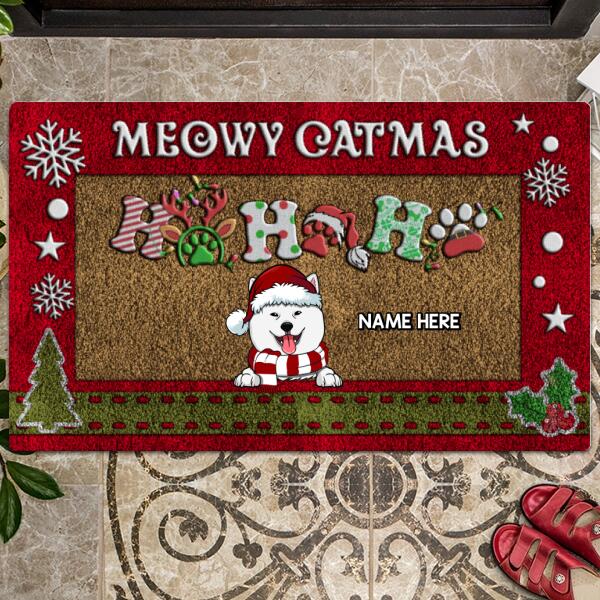Christmas Personalized Doormat, Gifts For Dog Lovers, Merry Woofmas Ho Ho Ho Front Door Mat
