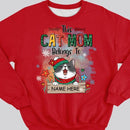 This Cat Mom Belongs To, Cats And Flowers Sweatshirt, Personalized Cat Breeds Sweatshirt, Gifts For Cat Lovers