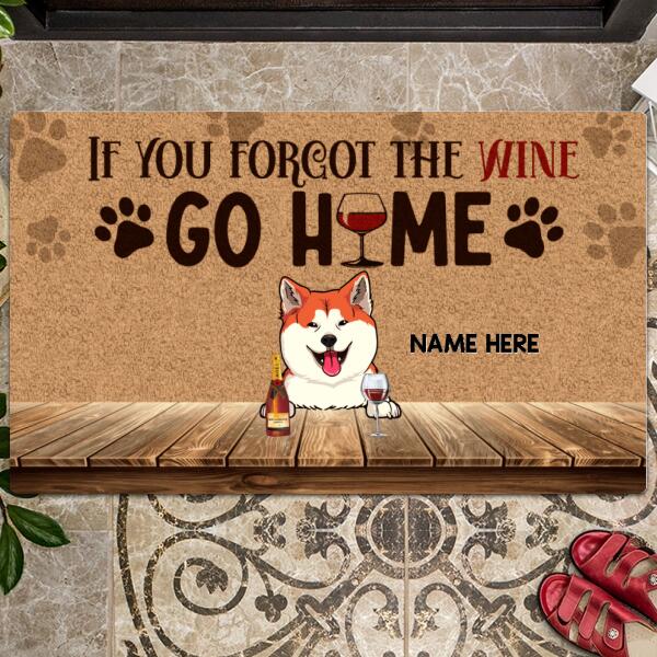 Pawzity Personalized Doormat, Gifts For Dog Lovers, If You Forgot The Wine Go Home Outdoor Door Mat