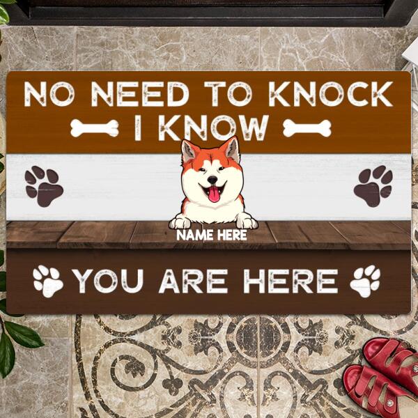 Pawzity Front Door Mat, Gifts For Dog Lovers, No Need To Knock I Know You Are Here Custom Doormat