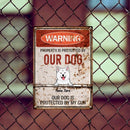 Pawzity Warning Metal Yard Sign, Gifts For Dog Lovers, Property Is Protected By Our Dogs Funny Warning Signs