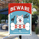 Pawzity Beware Of Dogs Metal Yard Sign, Gifts For Dog Lovers, Cuddles Hugs & Kisses Funny Warning Signs