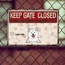 Pawzity Keep Gate Closed Metal Yard Sign, Gifts For Dog Lovers, No Matter What The Dogs Say Funny Warning Signs
