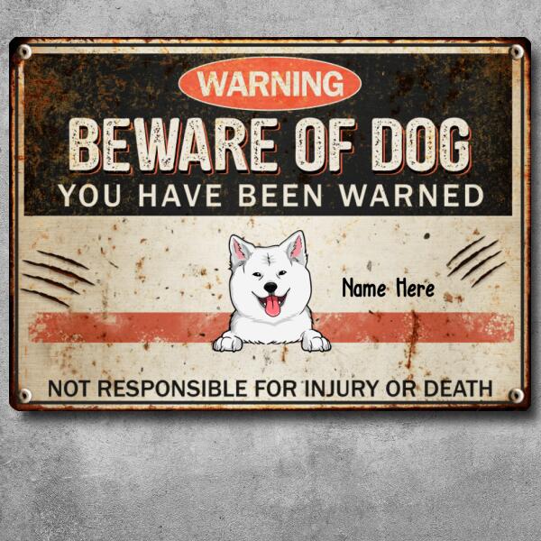 Pawzity Warning Beware Of Dogs Metal Yard Sign, Gifts For Dog Lovers, You Have Been Warned Funny Warning Signs