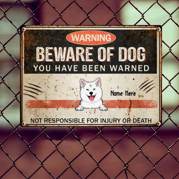 Pawzity Warning Beware Of Dogs Metal Yard Sign, Gifts For Dog Lovers, You Have Been Warned Funny Warning Signs