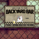 Pawzity Metal Backyard Bar Sign, Gifts For Pet Lovers, Proudly Serving Whatever You Bring Welcome Signs