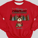 Meowy Christmas, Leopard & Plaid Christmas Trees, Personalized Cat Breeds Sweatshirt, Sweatshirt For Cat Lovers