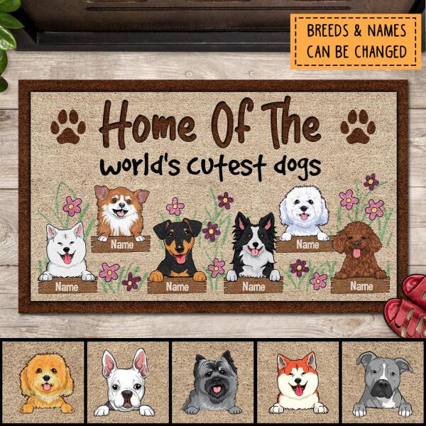 Pawzity Front Door Mat, Gifts For Dog Lovers, Home Of The World's Cutest Dogs Custom Doormat