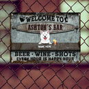 Pawzity Metal Bar Sign, Gifts For Dog Lovers, Beer Wine Shots Every Hour Is Happy Hour Welcome Signs