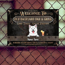 Pawzity Metal Backyard Bar & Grill Sign, Gifts For Dog Lovers, Where Everybody Gets A Second Shot Welcome Signs