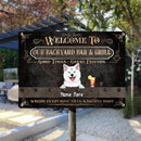 Pawzity Metal Backyard Bar & Grill Sign, Gifts For Dog Lovers, Where Everybody Gets A Second Shot Welcome Signs