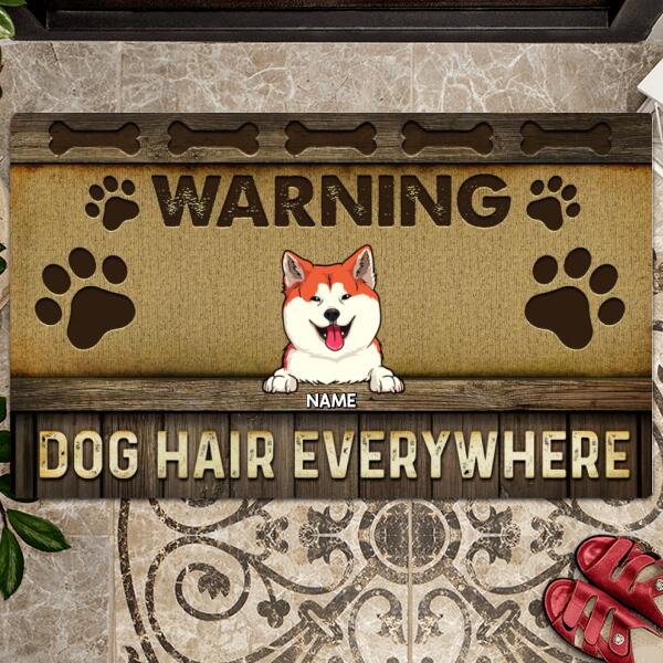 Pawzity Front Door Mat, Gifts For Dog Lovers, Warning Dog Hair Everywhere Personalized Doormat