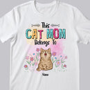 This Cat Mom Belongs To, Cat With Floral Background, Personalized Cat Breeds T-shirt