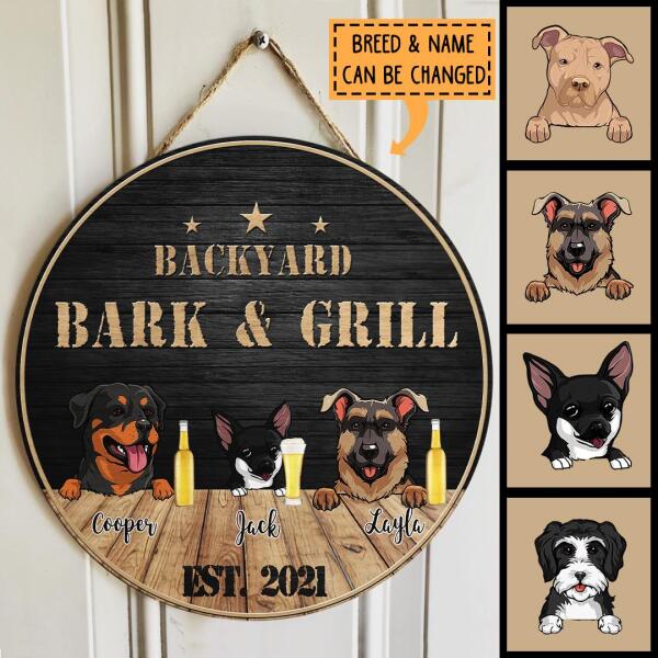 Pawzity Backyard Signs, Gifts For Dog Lovers, Backyard Bar & Grill Custom Wooden Signs , Dog Mom Gifts