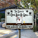 Pawzity Metal Bar Sign, Gifts For Cat Lovers, Catio Bar & Grill Proudly Serving Whatever You Brought Vintage Signs