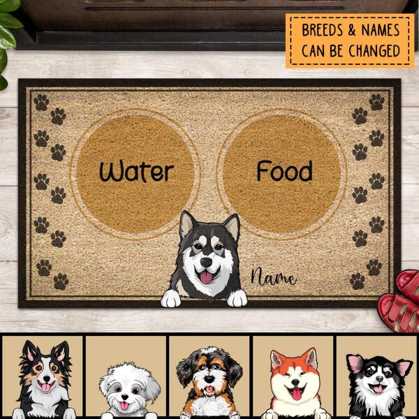 Pawzity Personalized Doormat, Gifts For Dog Lovers, Water Or Food Dog Choice Outdoor Door Mat