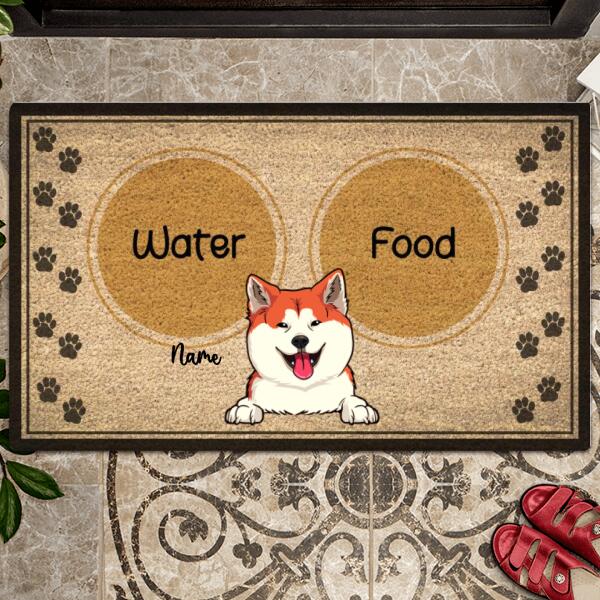 Pawzity Personalized Doormat, Gifts For Dog Lovers, Water Or Food Dog Choice Outdoor Door Mat