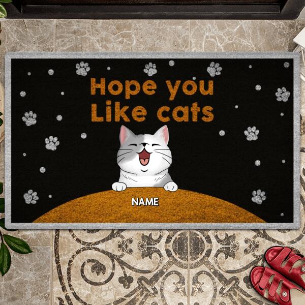 Pawzity Personalized Doormat, Gifts For Cat Lovers, Hope You Like Cats, Cat Universe Outdoor Door Mat