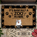 ﻿Pawzity Front Door Mat, Gifts For Pet Lovers, It's Basically A Zoo In Here Personalized Doormat